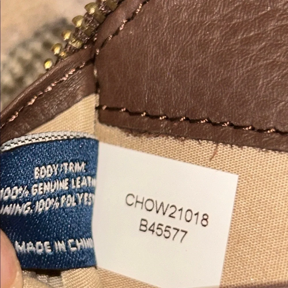 NWOT Cole Haan Aveline brown leather zip wristlet
